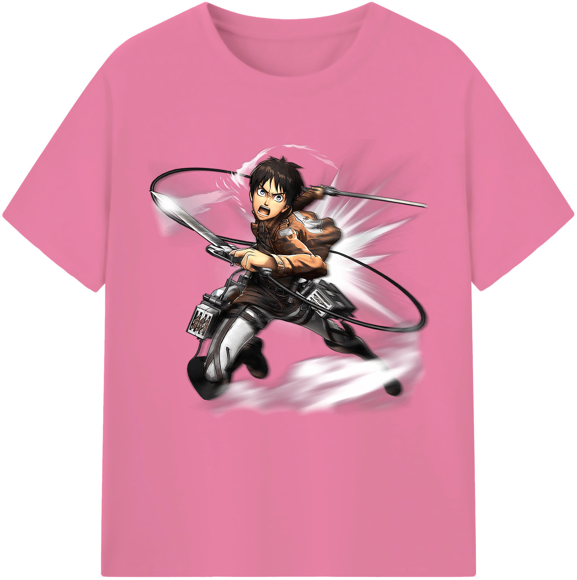 （画像用） 進撃の巨人 エレン･イェーガー Attack on Titan Eren Jäger 綿100％半袖Tシャツ（フロントプリント）